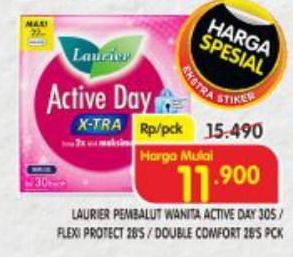 Promo Harga LAURIER Pembalut Wanita Active Day 30s, Flexi Protect 28s, Double Comfort 28s  - Superindo