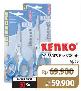 Promo Harga KENKO Scissors KS-838 SG 4 pcs - Lotte Grosir