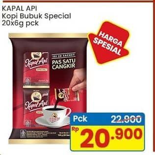 Promo Harga Kapal Api Kopi Bubuk Special per 20 sachet 6 gr - Indomaret