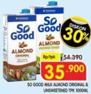 Promo Harga Sanitarium So Good Almond Milk Original, Unsweetened 1000 ml - Superindo
