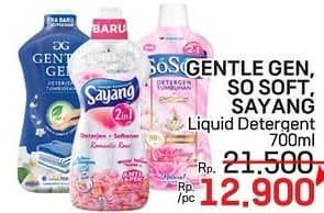 Promo Harga Gentle Gen, So Soft, Sayang Liquid Detergent 700ml  - LotteMart