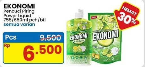 Promo Harga Ekonomi Pencuci Piring Power Liquid All Variants 650 ml - Indomaret