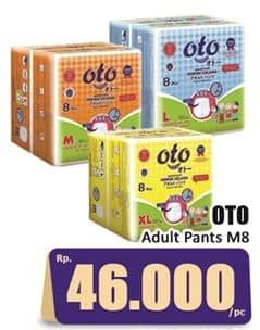 Promo Harga OTO Adult Diapers Pants M8 8 pcs - Hari Hari