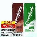 Promo Harga Greenfields UHT Choco Malt, Full Cream, Strawberry 250 ml - Alfamart