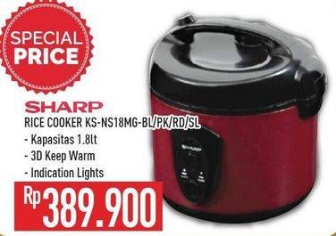 Promo Harga SHARP KS-N18MG | Rice Cooker 1.8ltr BL, PK, RD, SL  - Hypermart