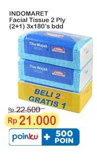 Promo Harga Indomaret Facial Tissue per 3 pouch 180 pcs - Indomaret