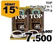 Promo Harga Top Coffee Kopi per 10 sachet 25 gr - Giant