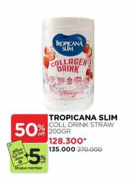 Promo Harga Tropicana Slim Collagen Drink Strawberry 200 gr - Watsons