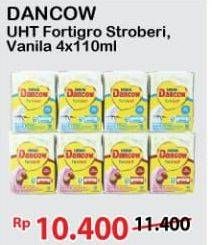 Promo Harga DANCOW Fortigro UHT Stroberi, Vanilla 110 ml - Alfamart