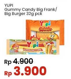 Promo Harga Yupi Candy Big Frank, Big Burger 32 gr - Indomaret