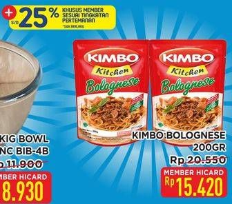 Promo Harga Kimbo Kitchen Siap Santap Bolognese 200 gr - Hypermart