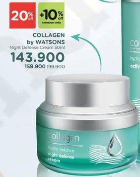 Promo Harga COLLAGEN BY WATSONS Night Defense Cream 50 ml - Watsons