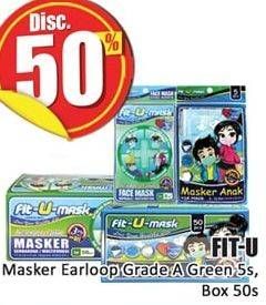 Promo Harga FIT-U Masker Earloop, Kids Grade A 5s, Box 50s  - Hari Hari