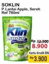 Promo Harga SO KLIN Pembersih Lantai Hijau Fruity Apple, Sereh Lemongrass 780 ml - Alfamart