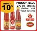 Promo Harga ABC/ INDOFOOD/ DEL MONTE Sauce 270-275ml  - Giant