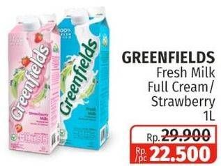 Promo Harga GREENFIELDS Fresh Milk Full Cream, Strawberry 1000 ml - Lotte Grosir