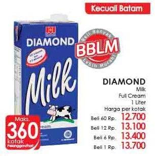 Promo Harga DIAMOND Milk UHT Full Cream 1000 ml - LotteMart