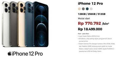 Promo Harga APPLE iPhone 12 Pro 128 GB, 256 GB, 512 GB 1 pcs - Erafone