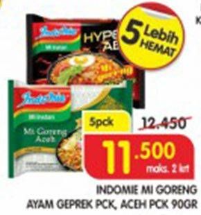 Promo Harga INDOMIE Mi Goreng Aceh per 5 pcs 90 gr - Superindo