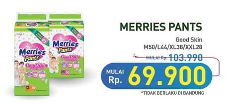 Promo Harga Merries Pants Good Skin M50, L44, XL38, XXL28 28 pcs - Hypermart