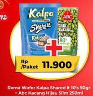 Promo Harga Roma Wafer Kalpa Shared It/ABC Minuman Kacang Hijau Slim  - Carrefour