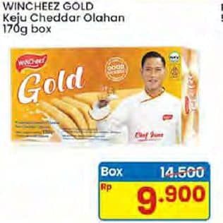 Promo Harga WINcheez Gold Cheddar Keju Olahan  170 gr - Indomaret