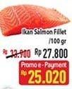 Promo Harga Salmon Fillet per 100 gr - Hypermart