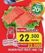 Promo Harga Salmon Fillet Trout per 100 gr - Superindo