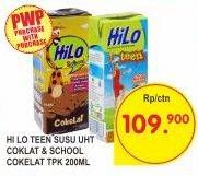 Promo Harga HILO Susu UHT Teen / School 200ml  - Superindo
