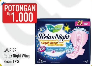 Promo Harga Laurier Relax Night 35cm 12 pcs - Hypermart