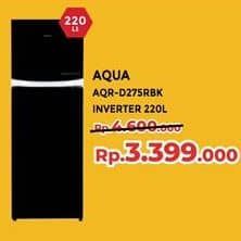 Aqua Fridge 2D AQR D275R 220000 ml Diskon 26%, Harga Promo Rp3.399.000, Harga Normal Rp4.600.000, BK