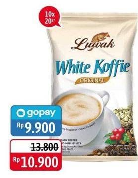 Promo Harga Luwak White Koffie Original per 10 sachet 20 gr - Alfamidi