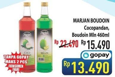 Promo Harga MARJAN Syrup Boudoin Cocopandan 460 ml - Hypermart