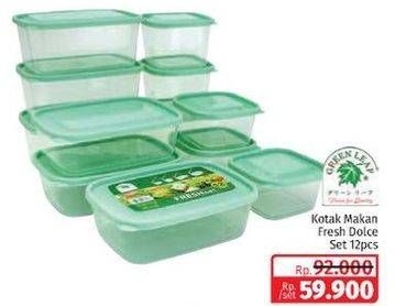 Promo Harga Green Leaf Kotak Makan Fresh 12 pcs - Lotte Grosir