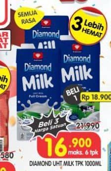 Promo Harga Diamond Milk UHT All Variants 1000 ml - Superindo