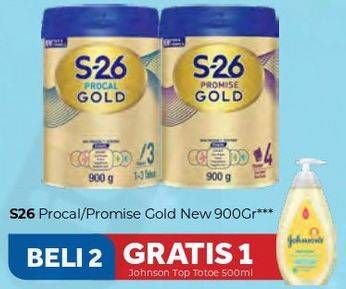 Promo Harga S26 Procal Gold/Promise Gold Susu Pertumbuhan per 2 kaleng 900 gr - Carrefour