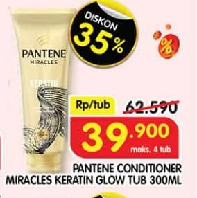 Promo Harga Pantene Conditioner Miracle Keratin Glow 300 ml - Superindo