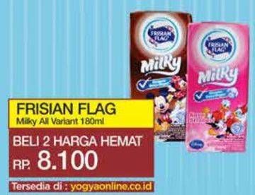 Promo Harga FRISIAN FLAG Susu UHT Milky All Variants 180 ml - Yogya