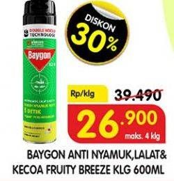 Promo Harga BAYGON Insektisida Spray Fruity Breeze 600 ml - Superindo