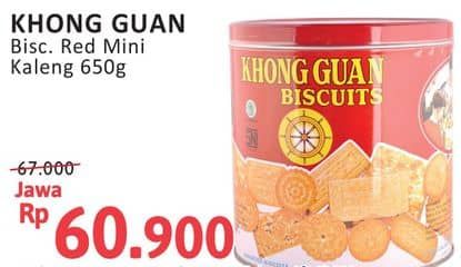 Promo Harga Khong Guan Assorted Biscuit Red Mini 650 gr - Alfamidi