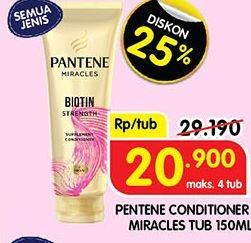 Promo Harga Pantene Conditioner Miracle All Variants 150 ml - Superindo