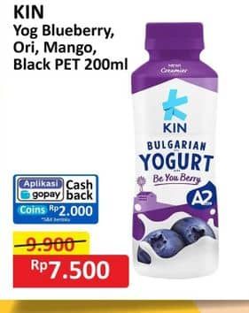 Promo Harga KIN Bulgarian Yogurt Blueberry, Original, Manggo 200 ml - Alfamart