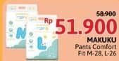 Promo Harga Makuku Comfort Fit Diapers Pants M28, L26 26 pcs - Alfamidi