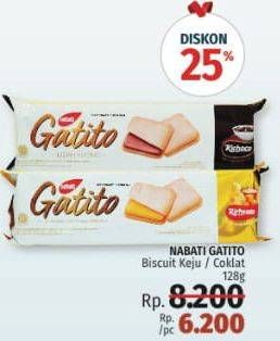 Promo Harga NABATI Gatito Lidah Kucing Coklat, Keju 128 gr - LotteMart