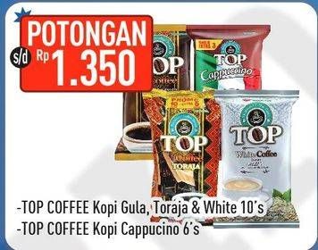 Promo Harga TOP COFFEE Kopi Gula 2 in 1/Kopi Toraja/White Coffee/Cappuccino  - Hypermart