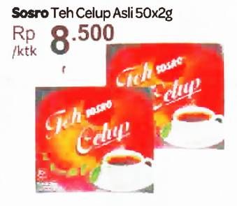Promo Harga Sosro Teh Celup Asli per 50 pcs 2 gr - Carrefour