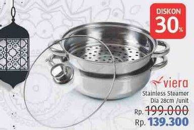 Promo Harga VIERA Stainless Steamer Dia With Glass Lid 28 CM  - LotteMart