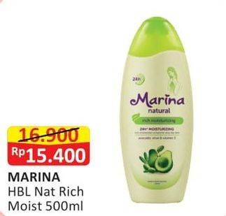 Promo Harga MARINA Hand Body Lotion Natural Rich Moist 500 ml - Alfamart