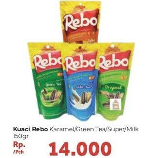 Promo Harga REBO Kuaci Bunga Matahari Caramel, Green Tea, Super, Milk 150 gr - Carrefour