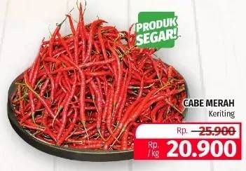 Promo Harga Cabe Merah Keriting per 1000 gr - Lotte Grosir